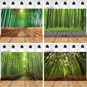 Laeacco Pavasario Bambuko Miškų Pobūdžio Photocall Fotografijos Fone Šeimos Apdailos Suaugusiųjų Portreto Fonas Foto Studija