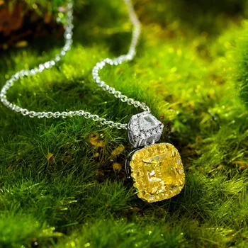 Apaison Karoliai Pakabučiai Moterims 100% 925 Sterlingas Sidabro 3.8 ct Yellow Diamond Metis Moterų Noble Jewelry Didmeninės