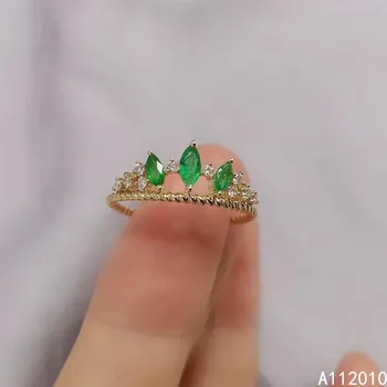 KJJEAXCMY bauda papuošalai 925 sterlingas sidabro inkrustacijos natūralus akmuo Smaragdas madinga Moters Moterų mergina Praleisti naują žiedą