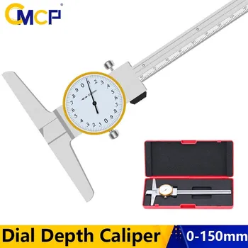 CMCP Suportas 0-150mm Dial Gylis Suportas Nerūdijančio Plieno Vernier Gylio Indikatorius Matavimo Įrankiai