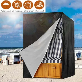 Oksfordo Sodo Baldai, Paplūdimio Kėdės Apsaugine danga Įrodymas, Paplūdimio Kėdės Padengti Vandeniui Anti-UV Universalus Dangtelis 135X105X175Black