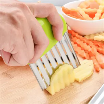Tešla Daržovių Virtuvės Pjaustymo Vegetaras Slicer Įtaisą Banguoti Slicer Cutter Bulvių Cutter Nerūdijančio Plieno Chip Slicer